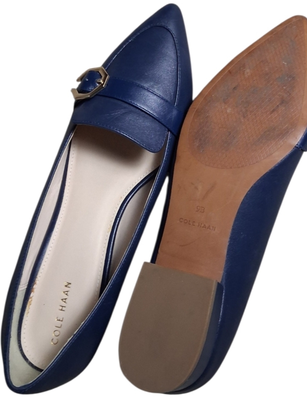 Cole Haan Leela Skimmer Blue Leather Low Heel Shoes Size 9B - Picture 5 of 5